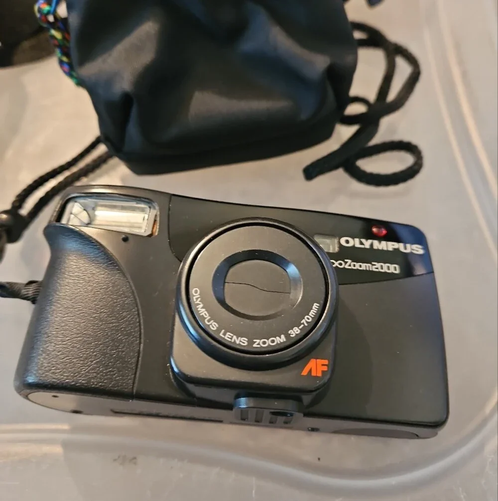 Olympus Black Compact Point-and-Shoot Film Cameraz3